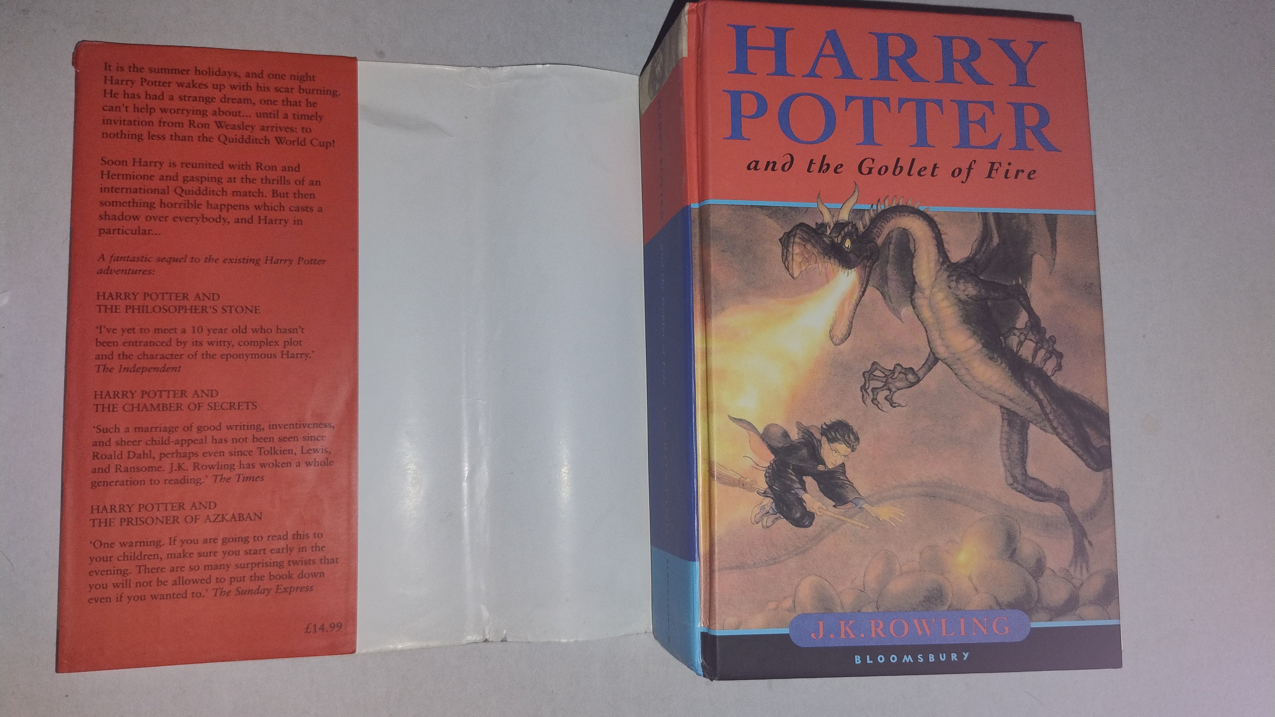 Harry Potter and the Goblet of Fire signed J K Rowling 1st Edition Golden Ticket